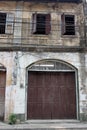 Traditional wooden doors of the old building. Royalty Free Stock Photo