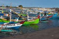 Traditional wooden fishing boats on Bali island