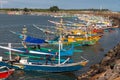 Traditional wooden fishing boats on Bali island