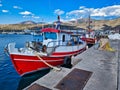 Traditional Wooden Fishing Boats, Itea, Greece Royalty Free Stock Photo