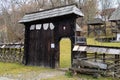 Traditional wooden gate from Maramures at the Astra Museum, Sibiu, Romania Royalty Free Stock Photo