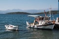 Traditional Wooden Greek Fishing Boats, Glyfada, Phocis, Greece Royalty Free Stock Photo