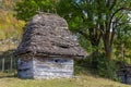 Traditional wooden house in Apuseni Mountains in Transylvania, Romania. The place is known as `Motilor Country`. Royalty Free Stock Photo