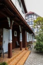 Traditional wooden house entry detail in Curonian Spit.. Nida.Lithuania