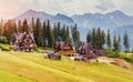 Traditional wooden house in the mountains Royalty Free Stock Photo