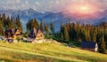 Traditional wooden house in the mountains Royalty Free Stock Photo