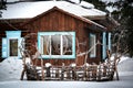 Traditional wooden house in Siberia