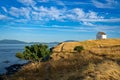 Traditional wooden house situated on Saturna Island in the Gulf Islands of British Columbia, Canada Royalty Free Stock Photo