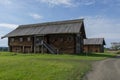 Traditional wooden house in village on island of Kizhi, Kareli Royalty Free Stock Photo