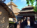 Traditional Wooden House and Village at Lombok Island