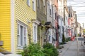 Traditional wooden houses in the downtown of St. Johns, Newfound Royalty Free Stock Photo