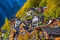 Traditional wooden houses in Hallstatt, Salzkammergut, Austria Royalty Free Stock Photo