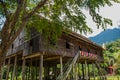 Traditional wooden houses in the Kuching to Sarawak Culture village. Borneo, Malaysia Royalty Free Stock Photo