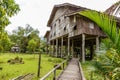 Traditional wooden houses. Melanau Tall