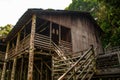 Traditional wooden houses Rumah Orang Ulu Kuching to Sarawak Culture village. Malaysia Royalty Free Stock Photo