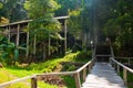 Traditional wooden houses Rumah Orang Ulu Kuching to Sarawak Culture village. Malaysia Royalty Free Stock Photo