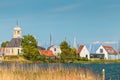 Traditional wooden houses in the small Dutch village of Durgerdam Royalty Free Stock Photo