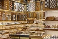 Traditional wooden and ivory chessboards for sale. Bazaar. Turkey