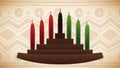 Kwanzaa Design with Traditional Kinara and Candles, Video Animated 4K