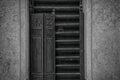 The traditional wooden long trip door of lingnan style architecture Royalty Free Stock Photo