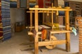 Traditional wooden loom for weaving Mexican rugs Royalty Free Stock Photo
