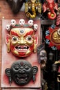 Traditional Wooden Masks, Kathmandu, Nepal Royalty Free Stock Photo