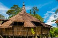 Traditional wooden Melanau houses. Kuching Sarawak Culture village. Malaysia Royalty Free Stock Photo