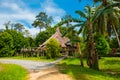 Traditional wooden Melanau houses. Kuching Sarawak Culture village. Malaysia Royalty Free Stock Photo