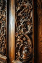 Traditional Wooden Panel with Intricate Carvings