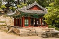 Traditional wooden pavilion in Secret Garden of Changdeokgung Palace in Seoul, South Korea Royalty Free Stock Photo