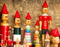 Traditional wooden Pinocchio toy. Italy Royalty Free Stock Photo