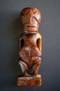 Traditional wooden Polynesian tiki from Marquesas Islands