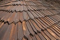 Traditional wooden roof tile of old house Royalty Free Stock Photo