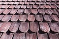 Traditional wooden roof tile of old house Royalty Free Stock Photo