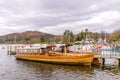 Traditional wooden rowing boats on lake windermere in the english lake district Royalty Free Stock Photo