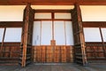 The traditional wooden sliding door with paper at Hokke-ji Temple, in Takayama, Japan