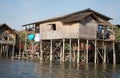 Traditional wooden stilt house on the Lake Inle Myanmar