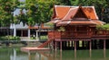 Traditional wooden thai house at Bangkok University