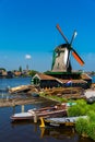 Traditional wooden windmills near Amsterdam