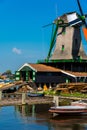 Traditional wooden windmills near Amsterdam