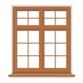 Traditional wooden window, isolated