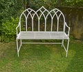Traditional wrought iron decorative garden seat Royalty Free Stock Photo