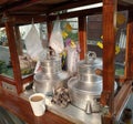 traditional "bajigur and bandrek" drink vending cart