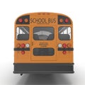 Traditional yellow schoolbus isolated on white. 3D illustration