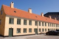 Yellow terraced house in Copenhagen, Denmark Royalty Free Stock Photo