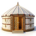 Traditional Yurt Isolated on White Background Royalty Free Stock Photo