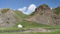 Traditional Yurt tent in Kyrgyzstan countryside