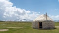 Traditional Yurt tent at the Song Kul lake plateau in Kyrgyzstan
