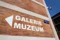 Traditional Zlin red brick building exterior, former shoe factory nowadays museum and gallery of Bata institute, Moravia