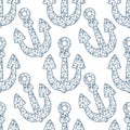 Traditionall portuguese anchor and azulejo tiles background. Vec